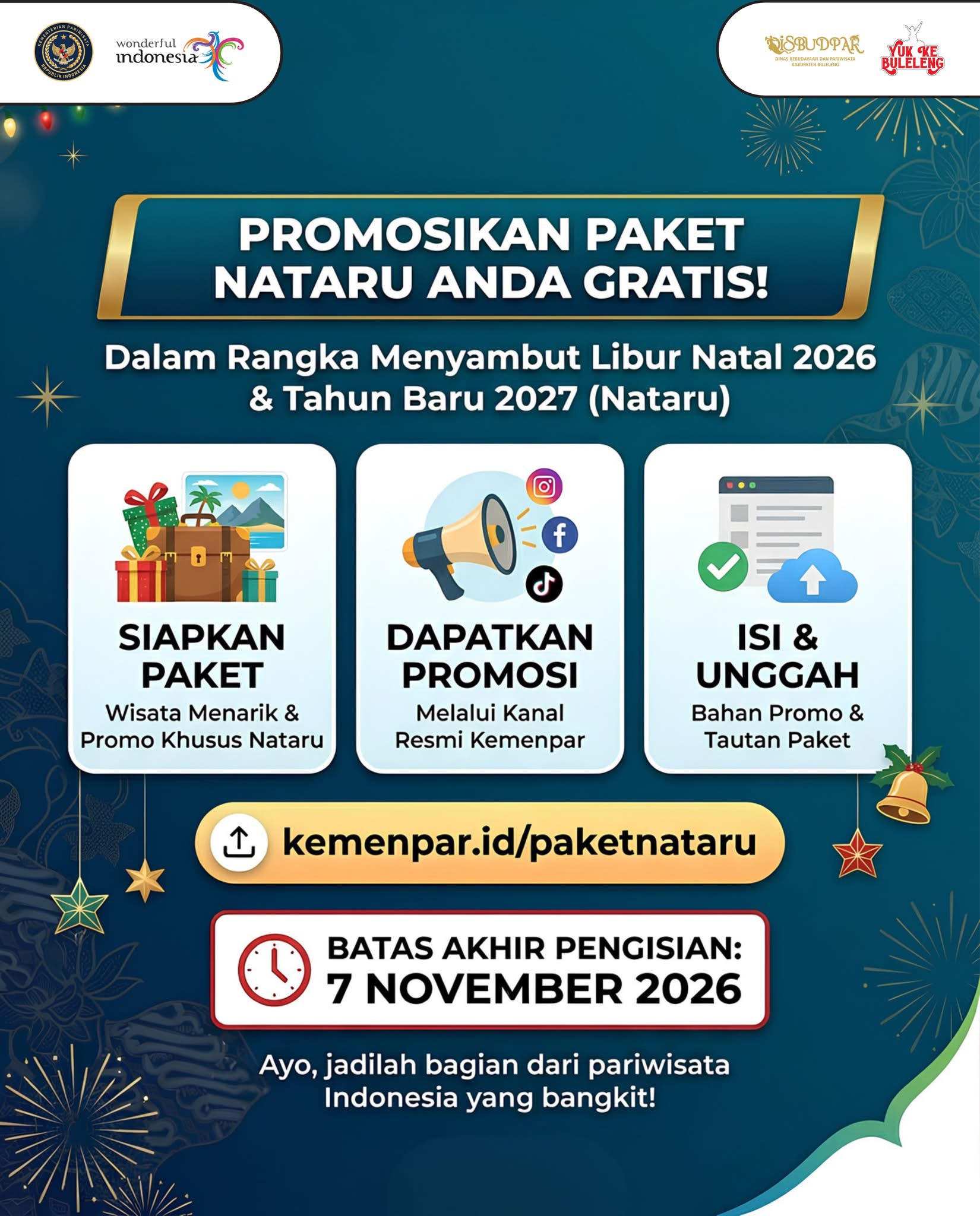 Promosikan Paket Nataru Anda Gratis